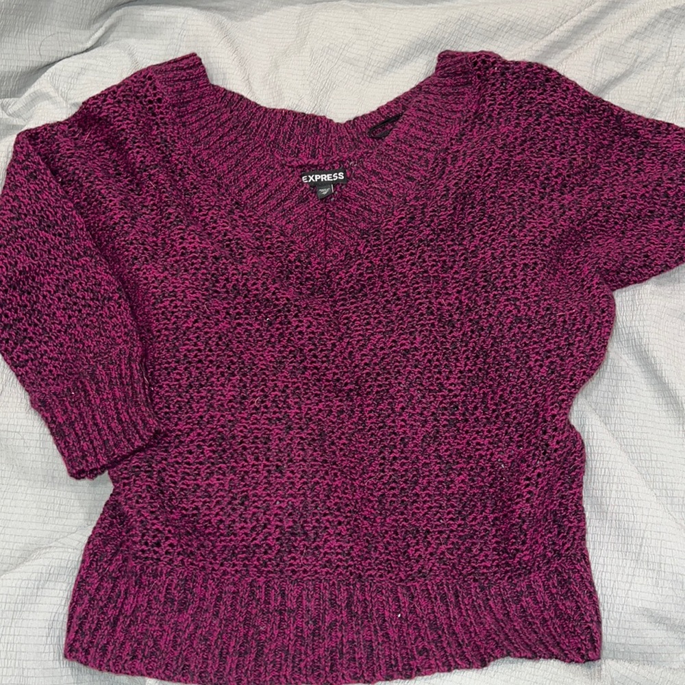 Express purple v neck sweater